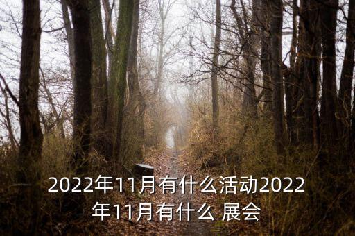 2022年11月有什么活動2022年11月有什么 展會
