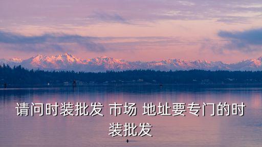請問時裝批發(fā) 市場 地址要專門的時裝批發(fā)