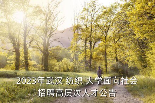 2023年武漢 紡織 大學面向社會招聘高層次人才公告