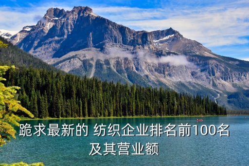 跪求最新的 紡織企業(yè)排名前100名及其營(yíng)業(yè)額