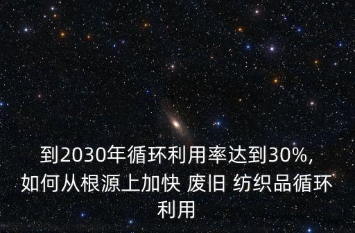 到2030年循環(huán)利用率達(dá)到30%,如何從根源上加快 廢舊 紡織品循環(huán)利用
