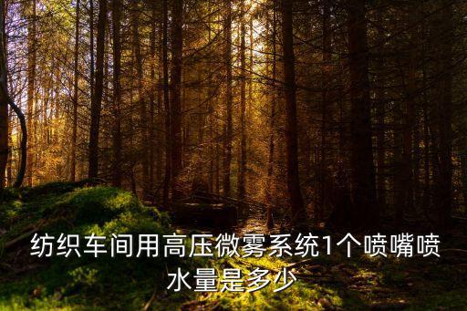  紡織車間用高壓微霧系統(tǒng)1個(gè)噴嘴噴水量是多少
