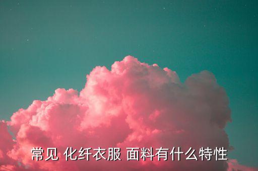 常見 化纖衣服 面料有什么特性