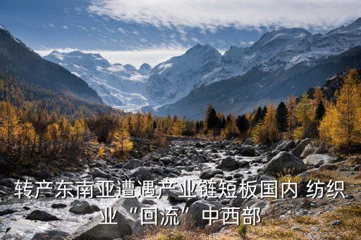 轉(zhuǎn)產(chǎn)東南亞遭遇產(chǎn)業(yè)鏈短板國內(nèi) 紡織業(yè)“回流”中西部