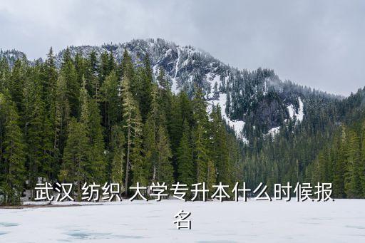  武漢 紡織 大學(xué)專升本什么時候報名