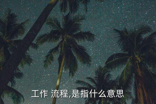 工作 流程,是指什么意思