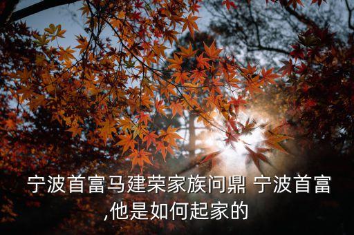  寧波首富馬建榮家族問(wèn)鼎 寧波首富,他是如何起家的