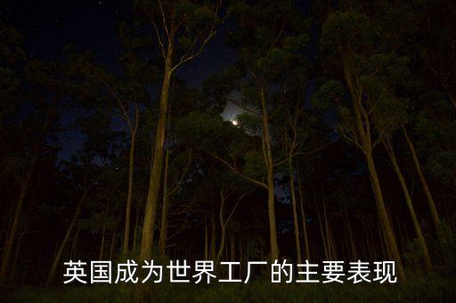  英國成為世界工廠的主要表現(xiàn)