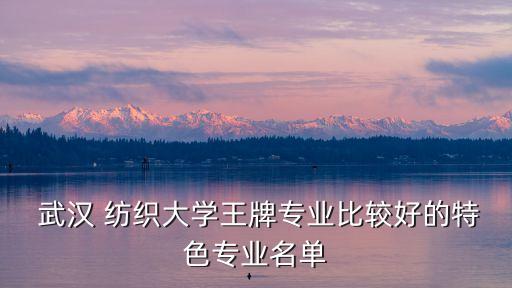  武漢 紡織大學(xué)王牌專(zhuān)業(yè)比較好的特色專(zhuān)業(yè)名單