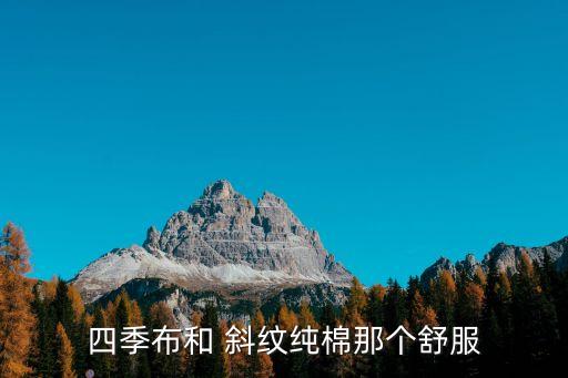 四季布和 斜紋純棉那個舒服