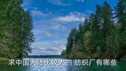 求中國大陸比較大的 紡織廠有哪些