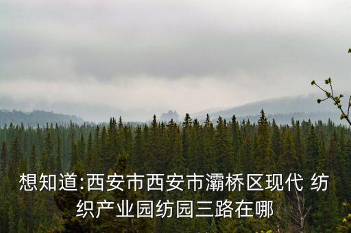 想知道:西安市西安市灞橋區(qū)現(xiàn)代 紡織產(chǎn)業(yè)園紡園三路在哪