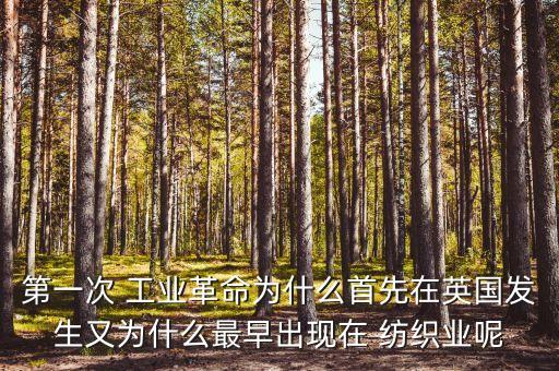 第一次 工業(yè)革命為什么首先在英國(guó)發(fā)生又為什么最早出現(xiàn)在 紡織業(yè)呢