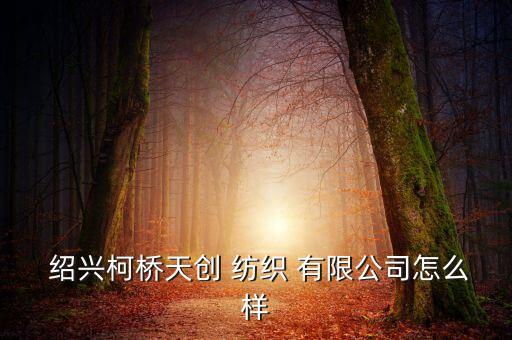  紹興柯橋天創(chuàng) 紡織 有限公司怎么樣