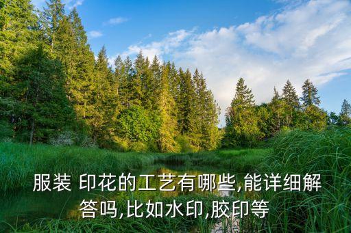  服裝 印花的工藝有哪些,能詳細(xì)解答嗎,比如水印,膠印等