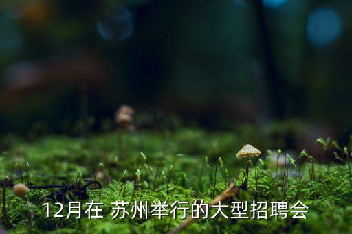 12月在 蘇州舉行的大型招聘會(huì)