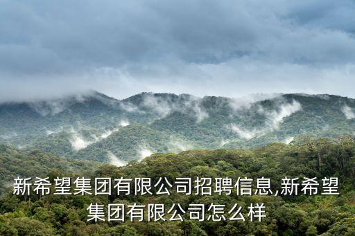 新希望集團有限公司招聘信息,新希望集團有限公司怎么樣