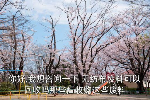 你好,我想咨詢一下 無紡布廢料可以回收嗎那些廠收購這些廢料