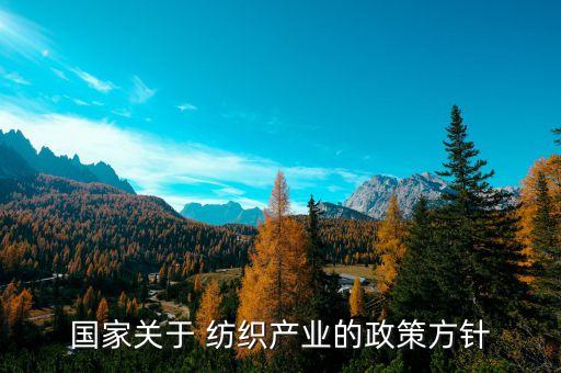 國家關(guān)于 紡織產(chǎn)業(yè)的政策方針