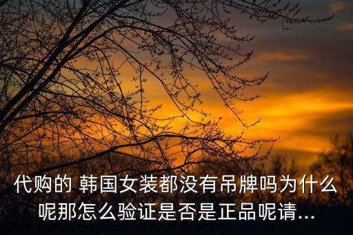 代購(gòu)的 韓國(guó)女裝都沒(méi)有吊牌嗎為什么呢那怎么驗(yàn)證是否是正品呢請(qǐng)...