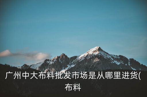 廣州中大布料批發(fā)市場是從哪里進(jìn)貨(布料