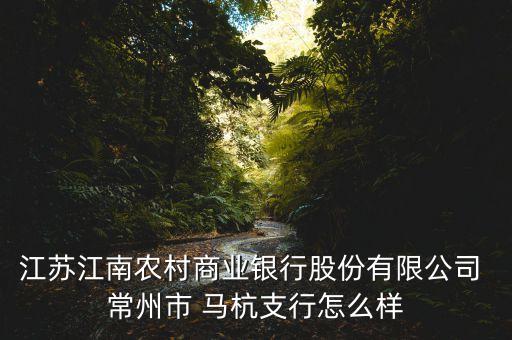 江蘇江南農(nóng)村商業(yè)銀行股份有限公司 常州市 馬杭支行怎么樣