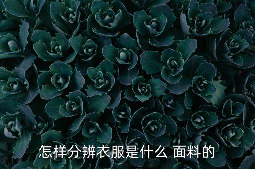 怎樣分辨衣服是什么 面料的