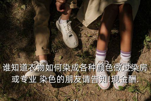 誰知道衣物如何染成各種顏色做過染房或?qū)I(yè) 染色的朋友請告知!現(xiàn)金酬...