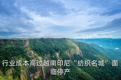 行業(yè)成本高過越南印尼“紡織名城”面臨停產(chǎn)