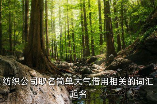 紡織公司取名簡單大氣借用相關(guān)的詞匯起名