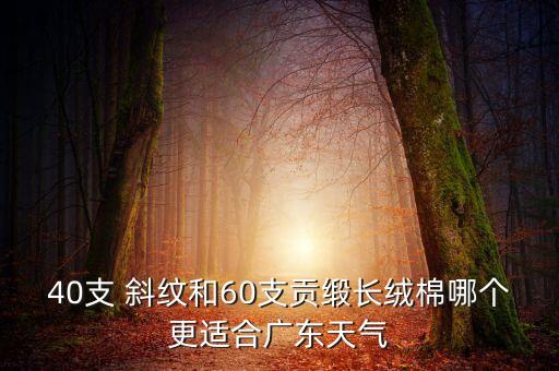 40支 斜紋和60支貢緞長(zhǎng)絨棉哪個(gè)更適合廣東天氣