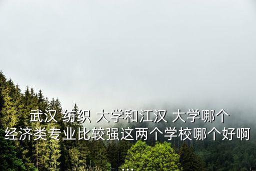  武漢 紡織 大學(xué)和江漢 大學(xué)哪個經(jīng)濟類專業(yè)比較強這兩個學(xué)校哪個好啊...