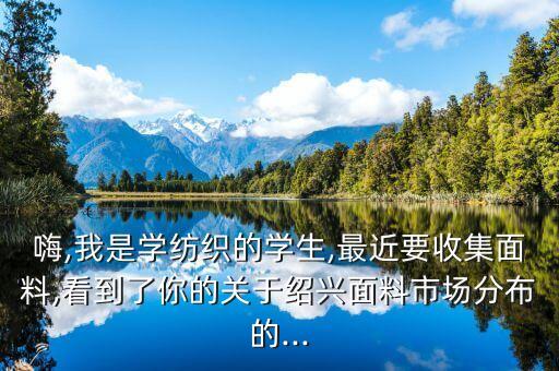 嗨,我是學(xué)紡織的學(xué)生,最近要收集面料,看到了你的關(guān)于紹興面料市場分布的...