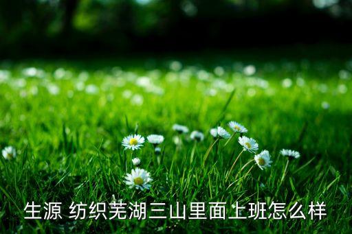 生源 紡織蕪湖三山里面上班怎么樣