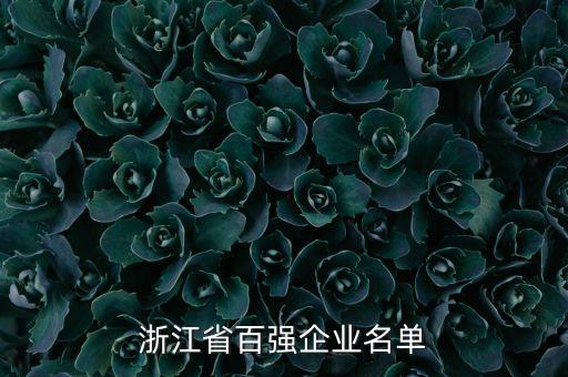 浙江省百強企業(yè)名單