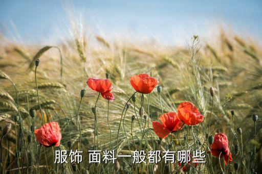 服飾 面料一般都有哪些