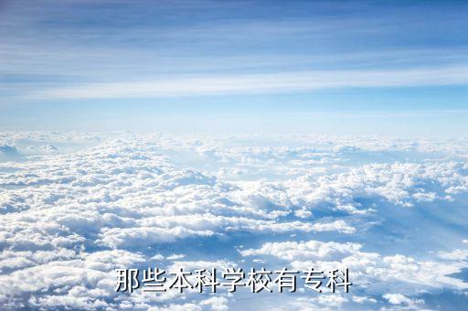 那些本科學(xué)校有專科