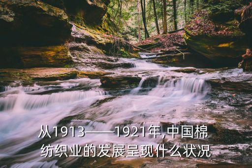 從1913——1921年,中國棉 紡織業(yè)的發(fā)展呈現(xiàn)什么狀況