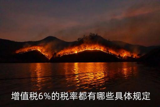  增值稅6%的稅率都有哪些具體規(guī)定