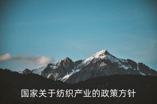 國家關于紡織產(chǎn)業(yè)的政策方針