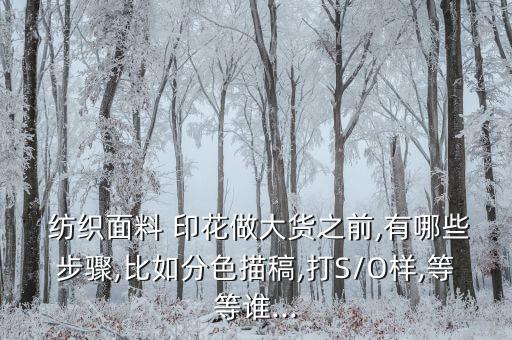  紡織面料 印花做大貨之前,有哪些步驟,比如分色描稿,打S/O樣,等等誰...