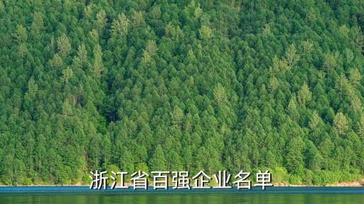浙江省百強企業(yè)名單