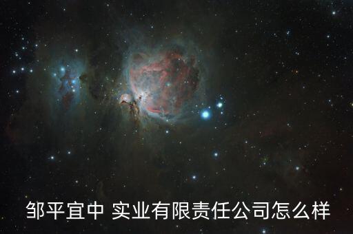  鄒平宜中 實業(yè)有限責(zé)任公司怎么樣