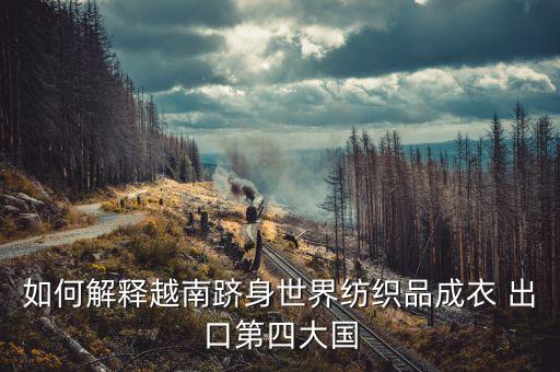 如何解釋越南躋身世界紡織品成衣 出口第四大國