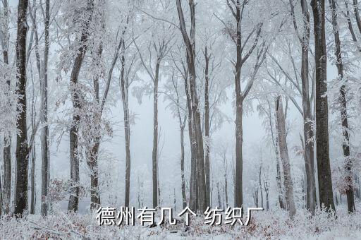 德州有幾個(gè) 紡織廠