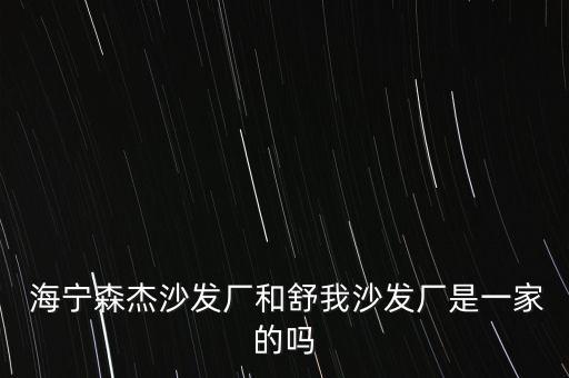  海寧森杰沙發(fā)廠和舒我沙發(fā)廠是一家的嗎