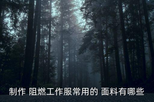 制作 阻燃工作服常用的 面料有哪些