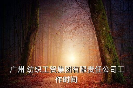  廣州 紡織工貿(mào)集團(tuán)有限責(zé)任公司工作時間