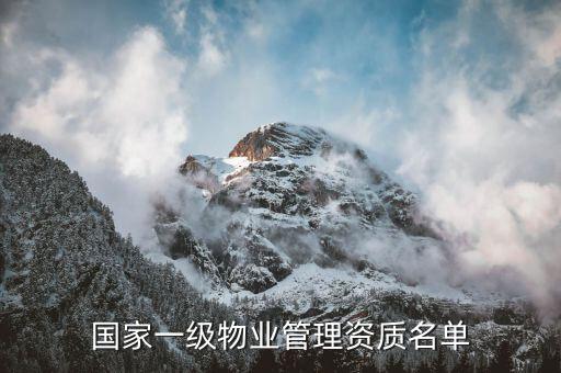 國家一級物業(yè)管理資質(zhì)名單