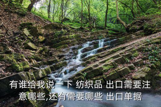 有誰(shuí)給我說一下 紡織品 出口需要注意哪些,還有需要哪些 出口單據(jù)